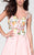 Tarik Ediz - Floral Embroidered A-line Dress 50068 in Pink