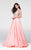 Tarik Ediz - Floral Embroidered A-line Dress 50068 in Pink
