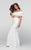 Tarik Ediz - Two-Piece Off-The-Shoulder Neck Dress 50078 in White