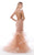Morrell Maxie - 15450 Beaded Illusion Bateau Mermaid Dress In Blush