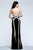 Stylish Strapless Jersey Gown with Linear Pattern 7571