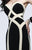 Stylish Strapless Jersey Gown with Linear Pattern 7571