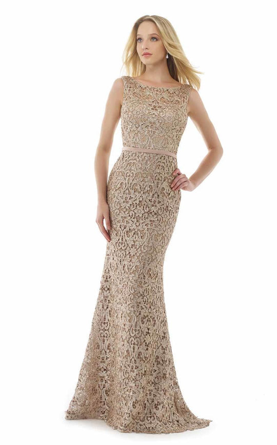 Morrell Maxie - 15534 Sleeveless Lace Sheath Gown In Neutral