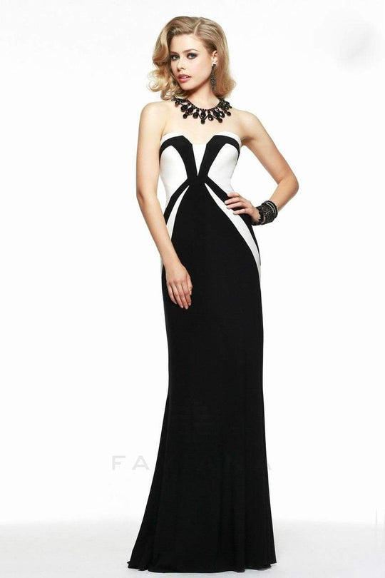 Chic Block Colored Strapless Jersey Gown 7572