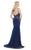 Morrell Maxie - 15581 Bedazzled Sweetheart Sheath Dress In Navy