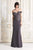 Alexander by Daymor - 759 Jeweled Embroidered Lace Off Shoulder Gown In Gray