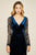 Tadashi Shoji - Molin Lace Long Sleeve Velvet A-line Gown In Blue and Neutral