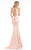 Johnathan Kayne - 7000 Beaded High Halter Mermaid Dress in Pink