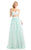 Johnathan Kayne - 7002 Two-Piece Dainty Embroidered Long Gown in Blue and Orange