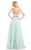 Johnathan Kayne - 7002 Two-Piece Dainty Embroidered Long Gown in Blue and Orange