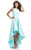 Johnathan Kayne - 7004 Crystal Accented High Low A-line Dress in Blue and Green