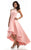 Johnathan Kayne - 7004 Crystal Accented High Low A-line Dress in Pink