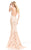 Johnathan Kayne - 7006 Bedazzled V-neck Mermaid Dress in Pink