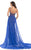 Johnathan Kayne - 7008 Sequined V-neck Chiffon Dress in Blue