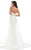 Johnathan Kayne - 7008 Sequined V-neck Chiffon Dress in White