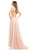 Johnathan Kayne - 7011 Bedazzled Halter A-line Dress in Pink