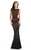 Johnathan Kayne - 7012 Geo-Accented Mermaid Gown in Black