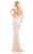 Johnathan Kayne - 7015 Sequined V-neck Sheath Dress in Pink