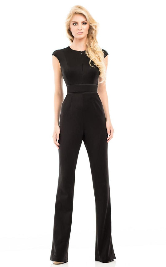 Johnathan Kayne - 7016 Two Piece Jersey Pantsuit in Black