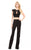 Johnathan Kayne - 7016 Two Piece Jersey Pantsuit in Black