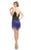 Johnathan Kayne - 7024 V-neck Fringe Sheath Dress in Black and Gold