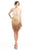Johnathan Kayne - 7024 V-neck Fringe Sheath Dress in Silver and Gold