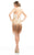 Johnathan Kayne - 7024 V-neck Fringe Sheath Dress in Silver and Gold