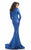 Johnathan Kayne - 7025 Plunging V-neck Mermaid Dress in Blue