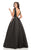 Johnathan Kayne - 7030 Brocade Bateau Ballgown in Black