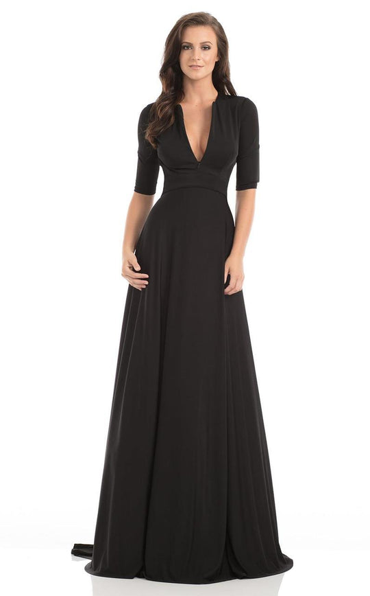 Johnathan Kayne - 7035 Versatile Jersey A-Line Gown in Black