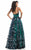 Johnathan Kayne - 7036 Graphic Floral Applique A-line Gown in Blue