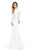 Johnathan Kayne - 7043 Sparkling Side Panel Longsleeve Gown in White