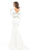 Johnathan Kayne - 7043 Sparkling Side Panel Longsleeve Gown in White
