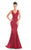 Johnathan Kayne - 7047 V-neck Jersey Mermaid Dress in Red