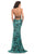 Johnathan Kayne - 7051 Embellished Strappy Halter Gown in Black and Blue