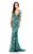 Johnathan Kayne - 7051 Embellished Strappy Halter Gown in Black and Blue