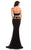 Johnathan Kayne - 7057 Two Piece Jersey Knit Dress with Open Back in Black and White