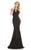 Johnathan Kayne - 7059 Ornament Spangled Halter Gown in Black