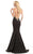 Johnathan Kayne - 7059 Ornament Spangled Halter Gown in Black