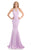 Johnathan Kayne - 7059 Ornament Spangled Halter Gown in Purple