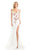 Johnathan Kayne - 7075 Embroidered Floral V-neck Trumpet Dress in White and Floral