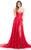 Johnathan Kayne - 7076 Crystal Accented A-line Dress in Red
