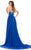Johnathan Kayne - 7076 Crystal Accented A-line Dress in Blue