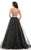 Johnathan Kayne - 7077 V-neck Organza Ballgown in Silver and Black