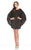 Johnathan Kayne - 7078 Sequined A-line Dress with Long Sleeves in Black
