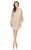 Johnathan Kayne - 7078 Sequined A-line Dress with Long Sleeves in Neutral