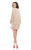 Johnathan Kayne - 7078 Sequined A-line Dress with Long Sleeves in Neutral