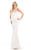 Johnathan Kayne - 7082 Sequined Halter Sheath Dress in White