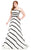 Johnathan Kayne - 6034K Strapless Striped Taffeta Gown in White and Black
