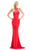 Johnathan Kayne - 7095 Sleeveless Halter Sheath Dress in Red